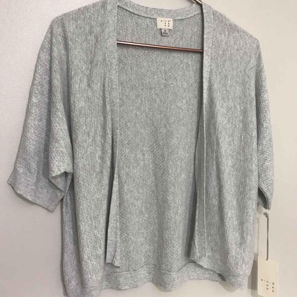 A New Day NWT Gray Sparkly Cardigan